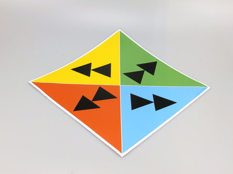 Richtingssticker kleuren 25x25cm